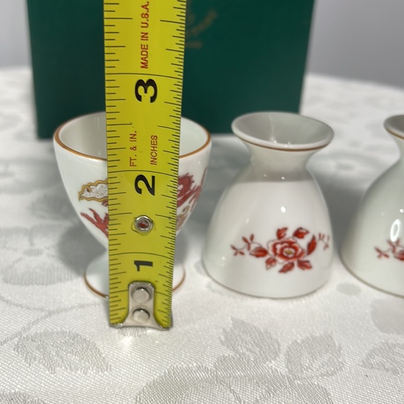 Vintage Eggcups Crown Staffordshire Rangoon Dragon Boxed Set Of 3 England - Picture 6 of 12